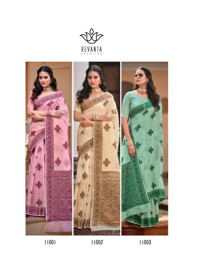 Revanta Mohey Designer Casual Wear Cotton Silk Printed Saree Collection